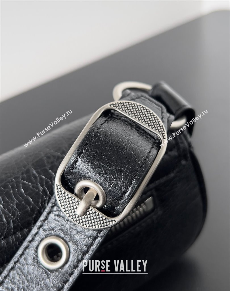 Balenciaga Le Cagole XS Sling Bag in Arena calfskin Black Spring 2024 (jiche-23111707)