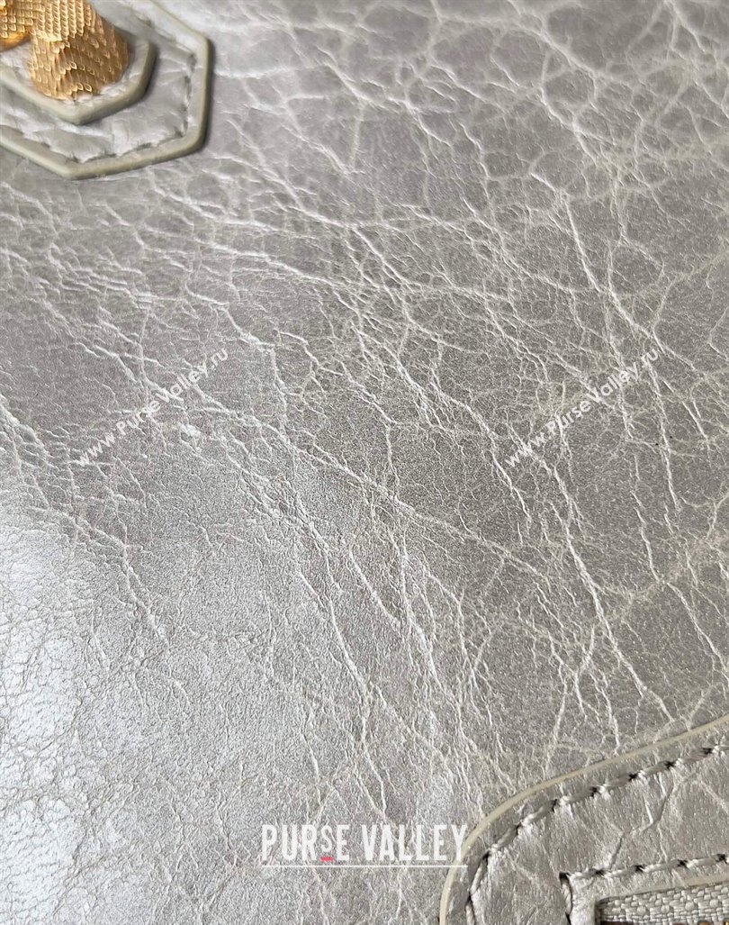 Balenciaga Classic City Large Handbag with Spiral Hardware in Arena Lambskin Silver/Gold (jiche-23112017)