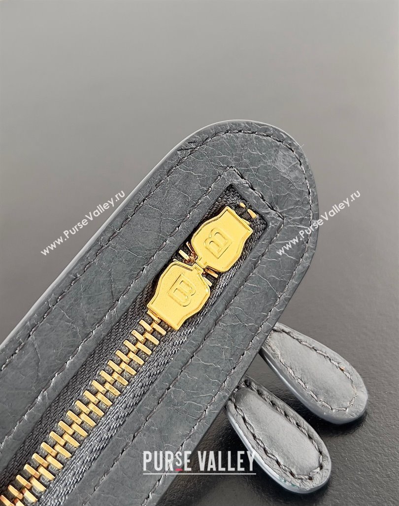 Balenciaga Classic City Large Handbag with Spiral Hardware in Arena Lambskin Gray/Gold (jiche-23112018)