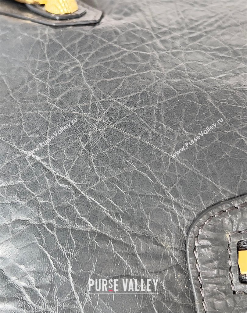 Balenciaga Classic City Large Handbag with Spiral Hardware in Arena Lambskin Gray/Gold (jiche-23112018)