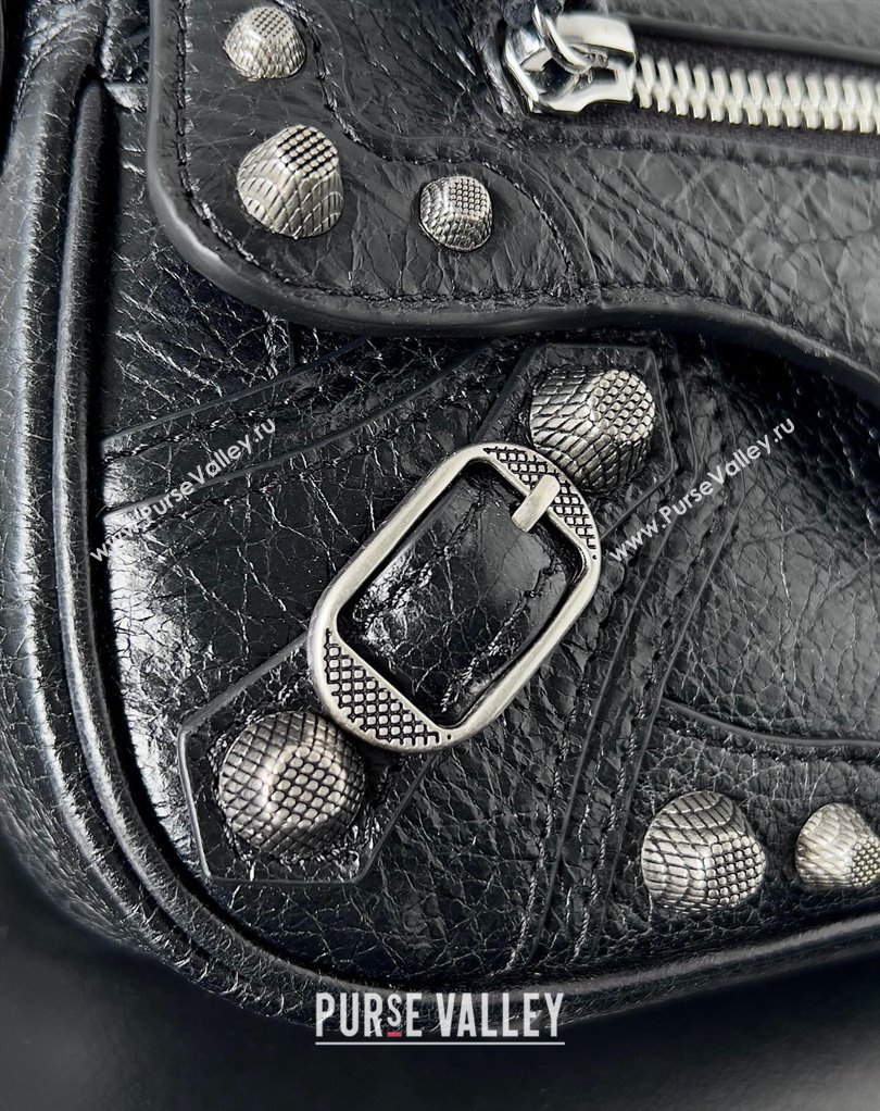 Balenciaga Le Cagole XS Sling Bag in Arena calfskin Black Spring 2024 (jiche-23111707)