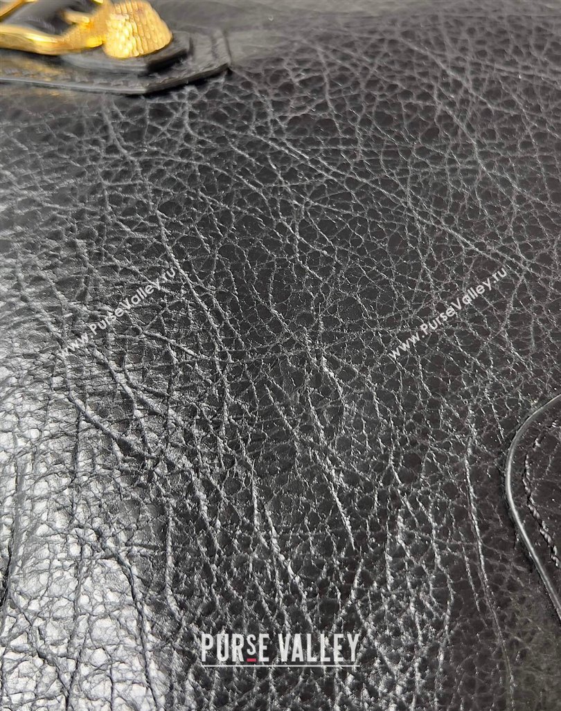 Balenciaga Classic City Large Handbag with Spiral Hardware in Arena Lambskin Black/Gold (jiche-23112019)