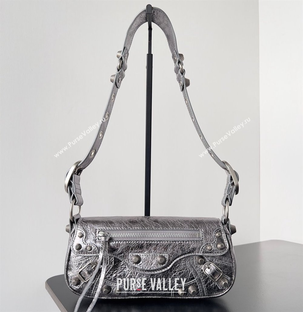 Balenciaga Le Cagole XS Sling Bag in Arena calfskin Silver Spring 2024 (jiche-23111709)