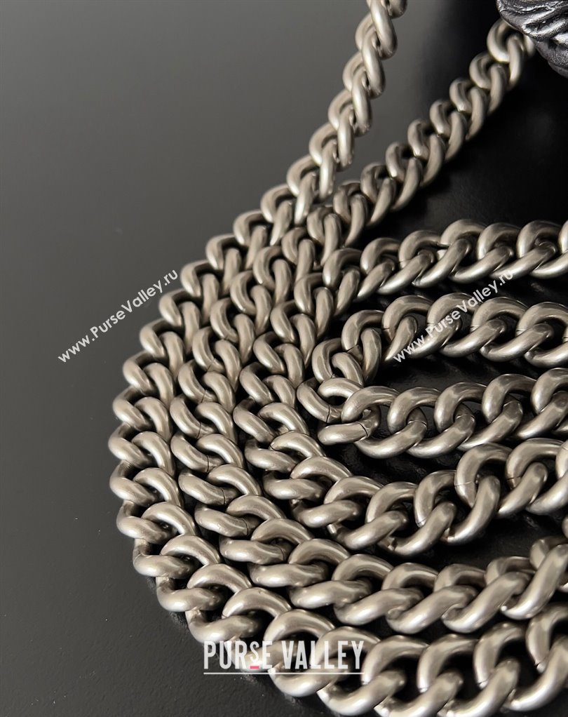 Balenciaga Crush Small Tote Bag in crushed calfskin dark grey 2023 (jiche-23111847)