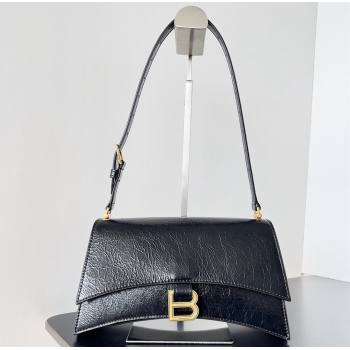 Balenciaga Crush Small Sling Bag in paper calfskin Black/Gold 2023 (jiche-23112028)