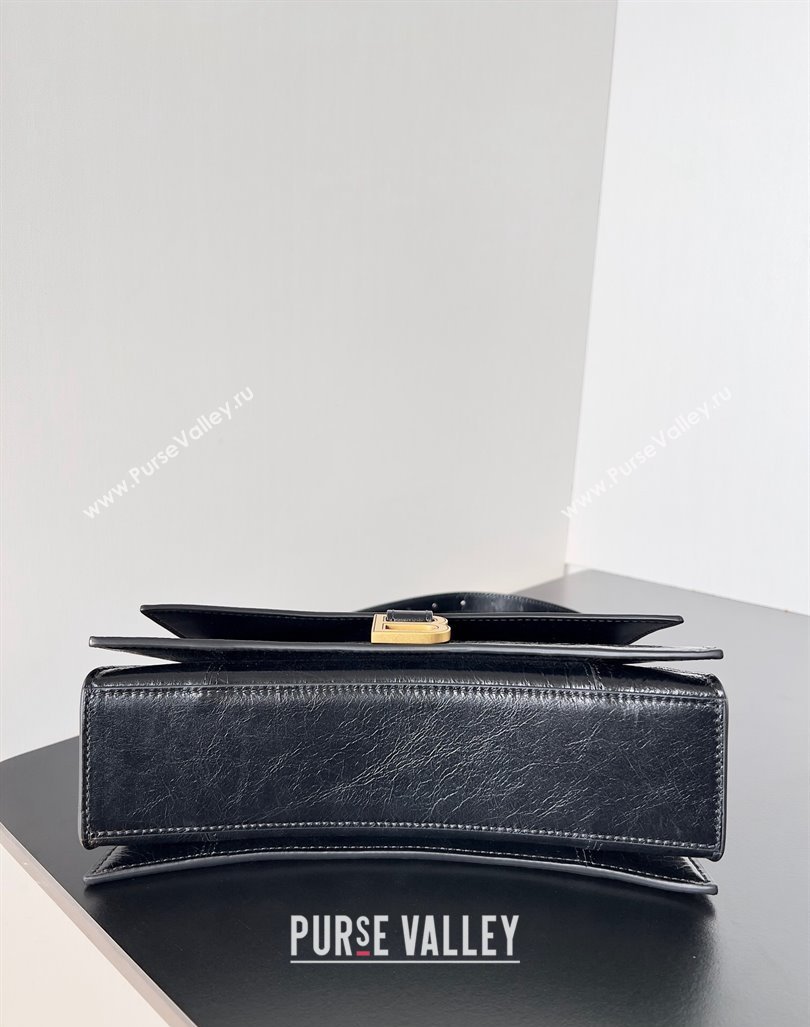 Balenciaga Crush Small Sling Bag in paper calfskin Black/Gold 2023 (jiche-23112028)