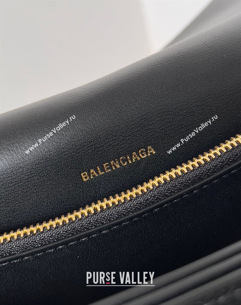 Balenciaga Crush Small Sling Bag in paper calfskin Black/Gold 2023 (jiche-23112028)