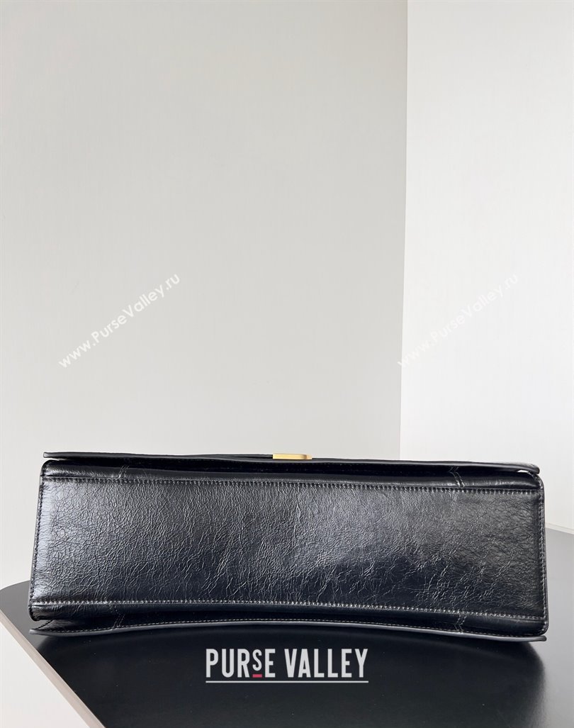 Balenciaga Crush Large Sling Bag in paper calfskin Black/Gold 2023 (jiche-23112023)