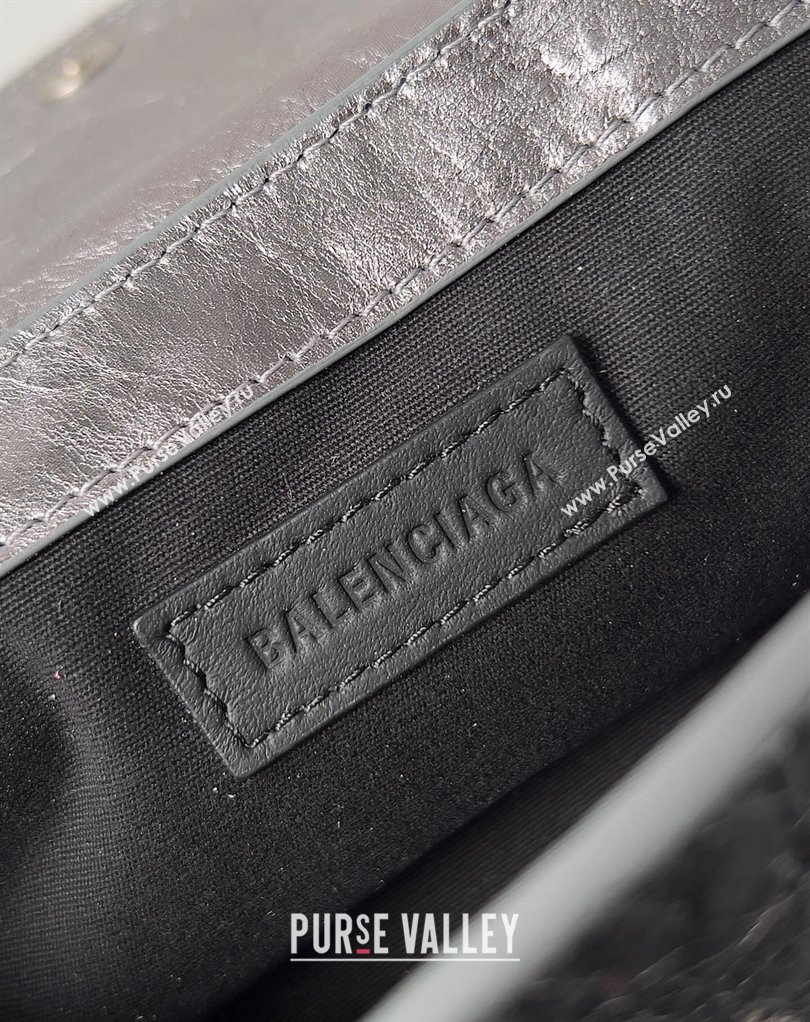 Balenciaga Le Cagole XS Sling Bag in Arena calfskin Silver Spring 2024 (jiche-23111709)