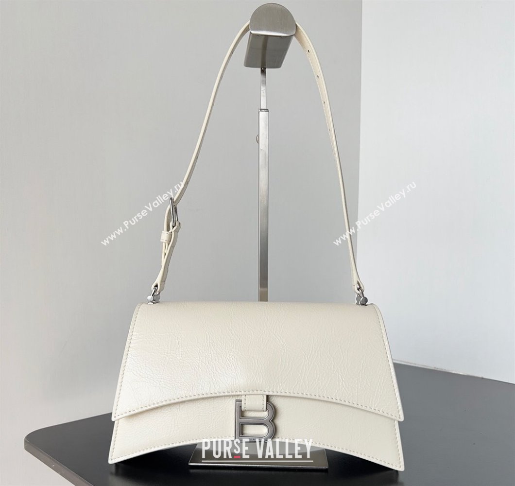 Balenciaga Crush Small Sling Bag in paper calfskin Beige/Silver 2023 (jiche-23112030)