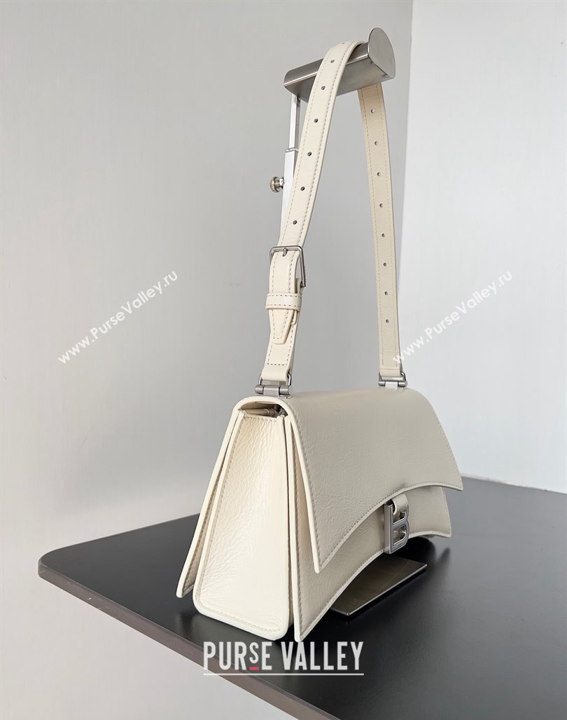 Balenciaga Crush Small Sling Bag in paper calfskin Beige/Silver 2023 (jiche-23112030)