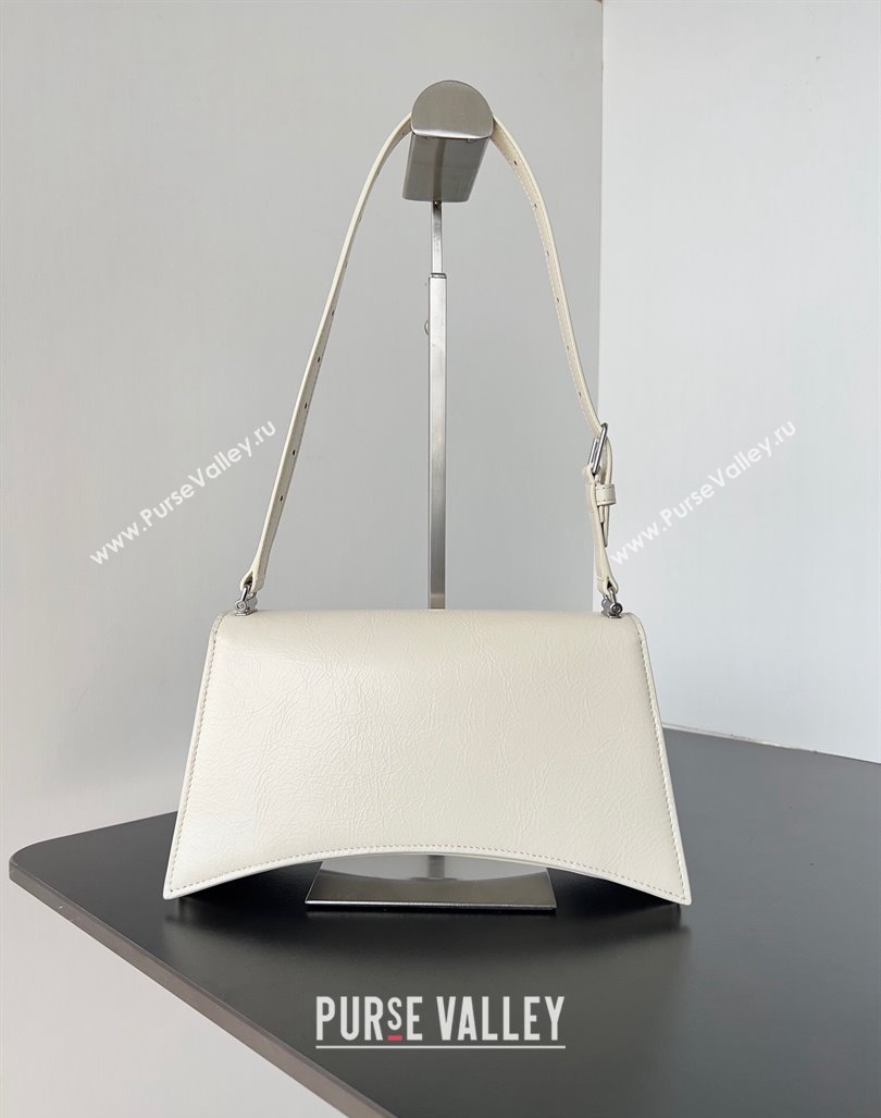 Balenciaga Crush Small Sling Bag in paper calfskin Beige/Silver 2023 (jiche-23112030)