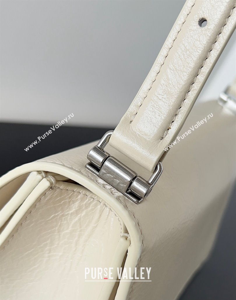 Balenciaga Crush Small Sling Bag in paper calfskin Beige/Silver 2023 (jiche-23112030)