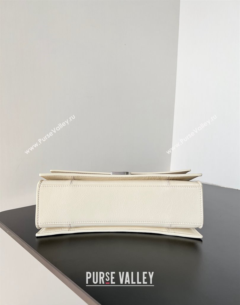 Balenciaga Crush Small Sling Bag in paper calfskin Beige/Silver 2023 (jiche-23112030)