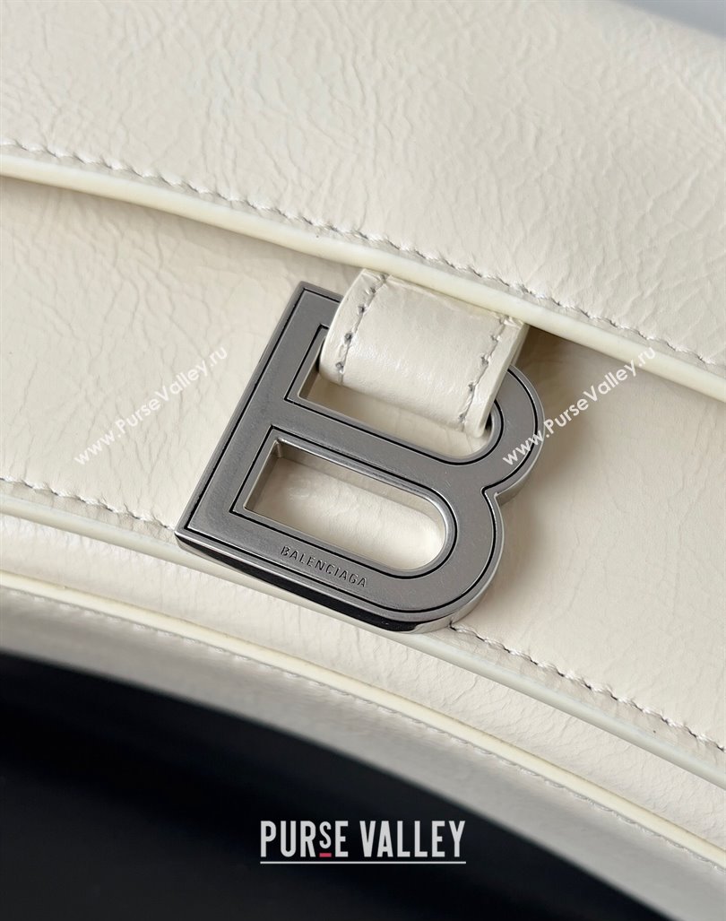 Balenciaga Crush Small Sling Bag in paper calfskin Beige/Silver 2023 (jiche-23112030)