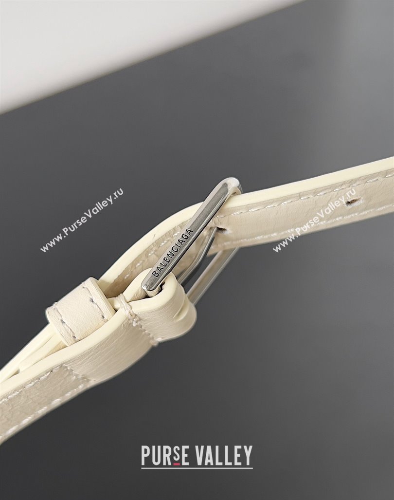 Balenciaga Crush Small Sling Bag in paper calfskin Beige/Silver 2023 (jiche-23112030)