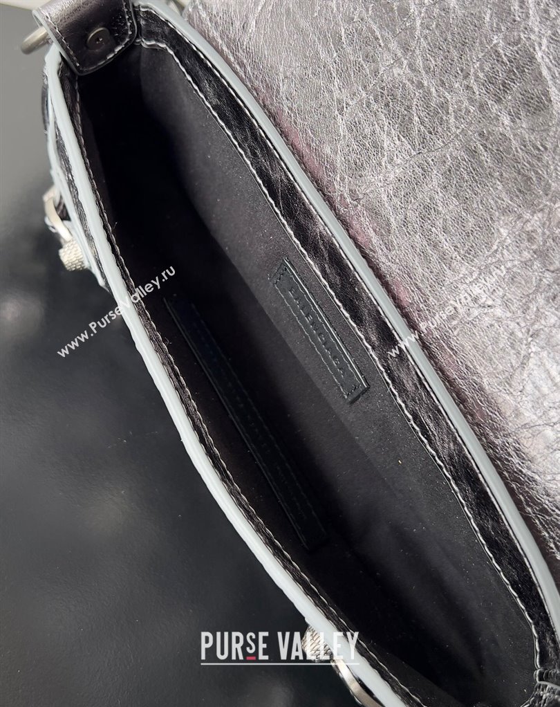 Balenciaga Le Cagole XS Sling Bag in Arena calfskin Silver Spring 2024 (jiche-23111709)