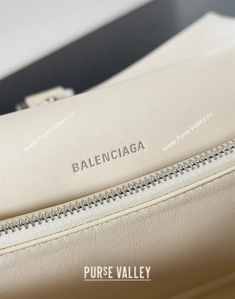 Balenciaga Crush Small Sling Bag in paper calfskin Beige/Silver 2023 (jiche-23112030)