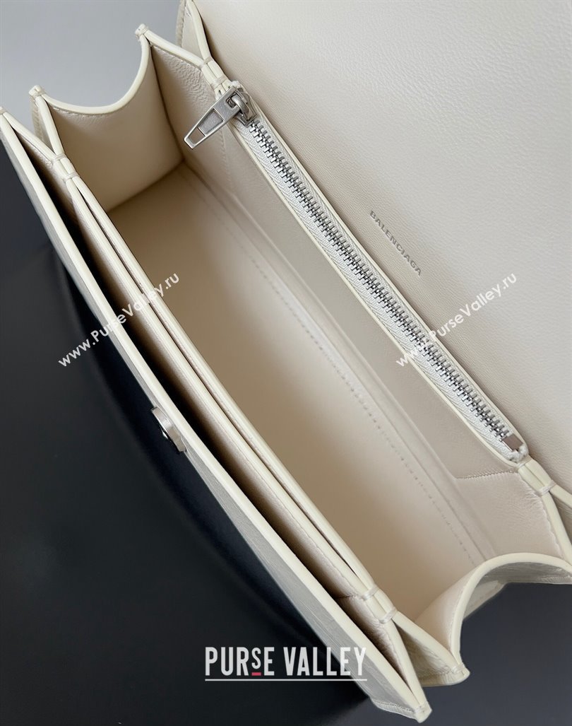 Balenciaga Crush Small Sling Bag in paper calfskin Beige/Silver 2023 (jiche-23112030)