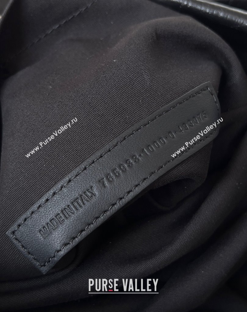 Balenciaga Monaco Large Chain Bag in Arena calfskin Black/Silver 2023 (jiche-23111702)