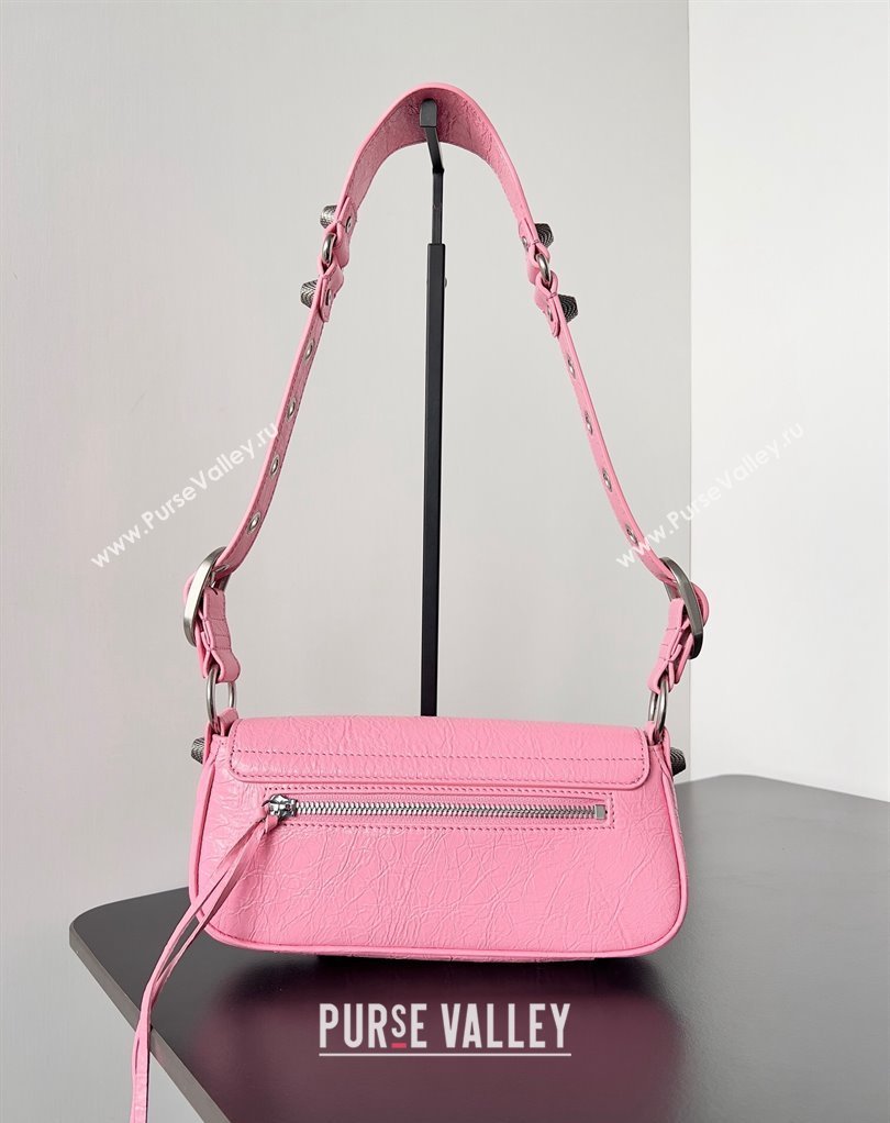 Balenciaga Le Cagole XS Sling Bag in Arena calfskin Pink Spring 2024 (jiche-23111708)