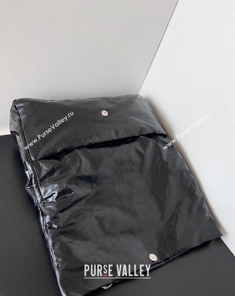 Balenciaga Monaco Large Chain Bag in Arena calfskin Black/Silver 2023 (jiche-23111702)