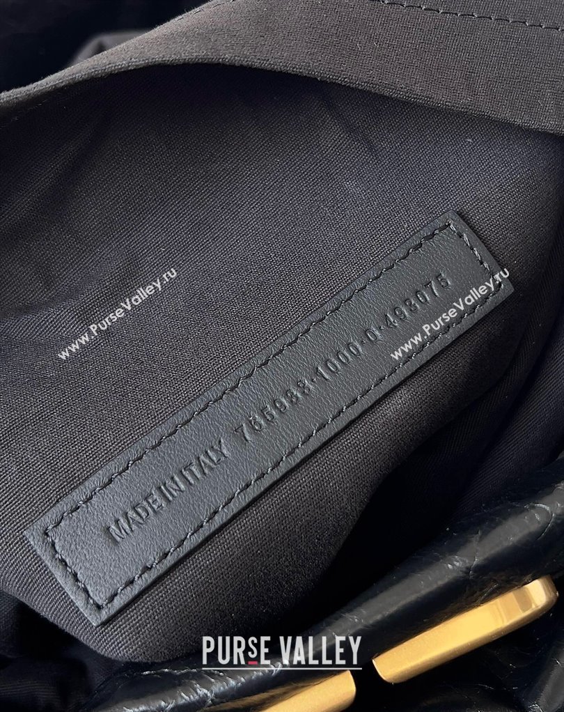 Balenciaga Monaco Large Chain Bag in Arena calfskin Black/Gold 2023 (jiche-23111701)