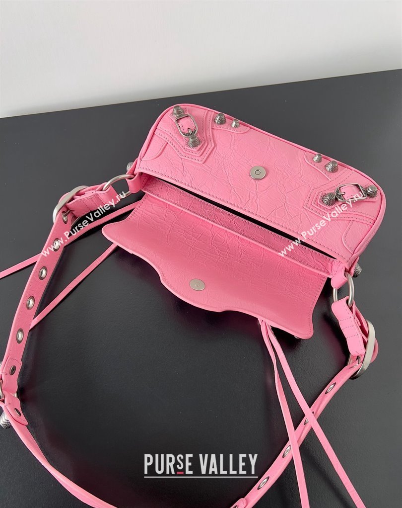 Balenciaga Le Cagole XS Sling Bag in Arena calfskin Pink Spring 2024 (jiche-23111708)