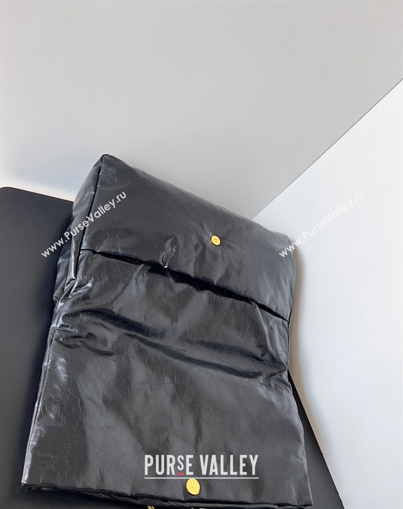 Balenciaga Monaco Large Chain Bag in Arena calfskin Black/Gold 2023 (jiche-23111701)