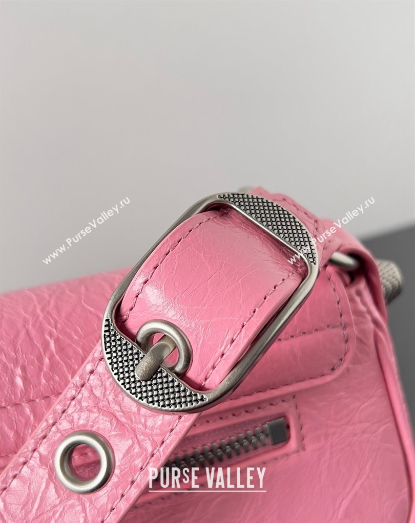 Balenciaga Le Cagole XS Sling Bag in Arena calfskin Pink Spring 2024 (jiche-23111708)