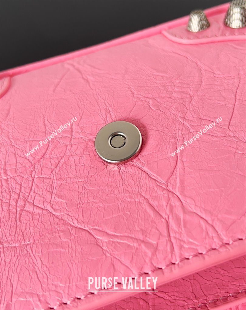 Balenciaga Le Cagole XS Sling Bag in Arena calfskin Pink Spring 2024 (jiche-23111708)