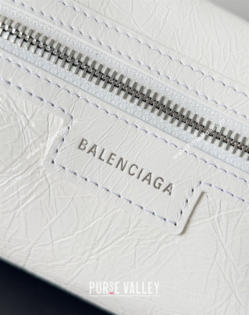Balenciaga Superbusy XS Sling Bag in Arena calfskin White 2023 (jiche-23111805)
