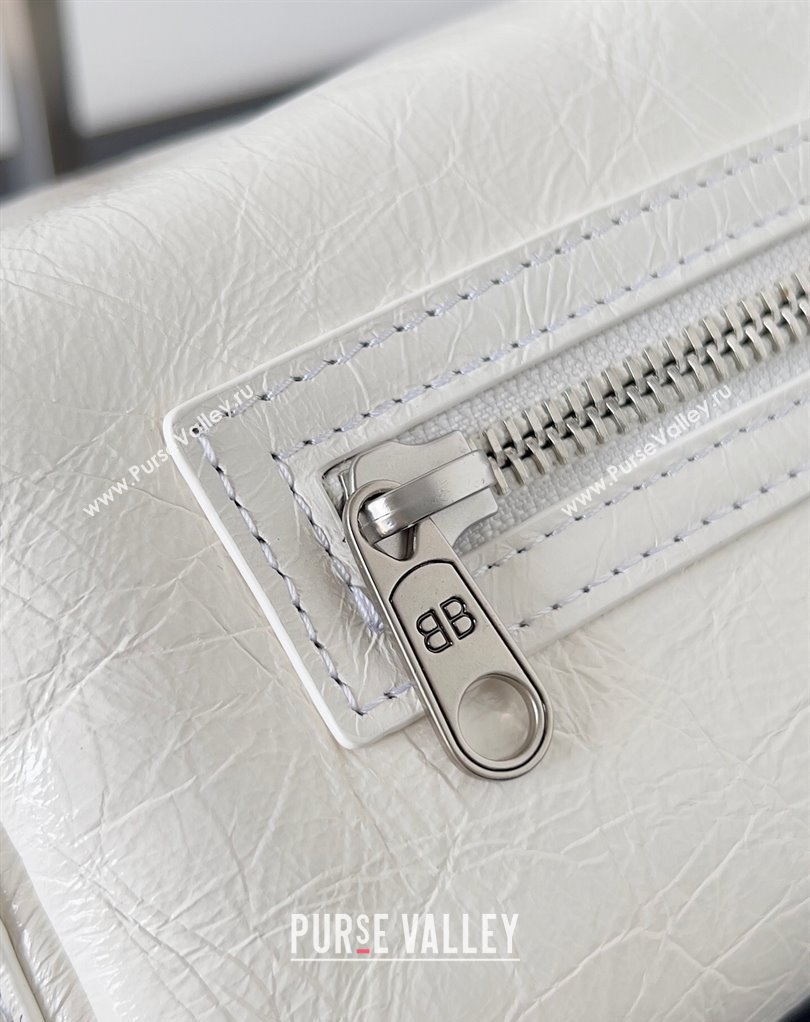Balenciaga Superbusy XS Sling Bag in Arena calfskin White 2023 (jiche-23111805)