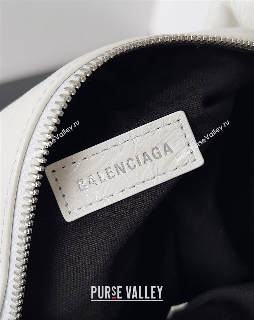 Balenciaga Superbusy XS Sling Bag in Arena calfskin White 2023 (jiche-23111805)