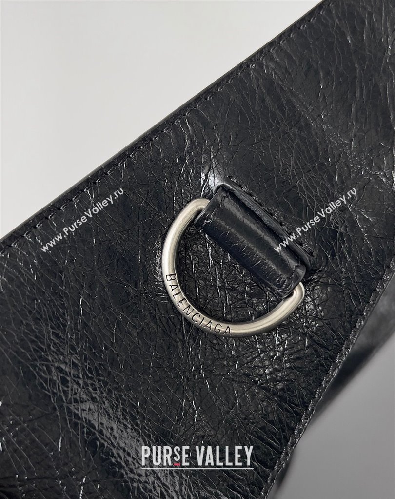 Balenciaga Superbusy XS Sling Bag in Arena calfskin Black 2023 (jiche-23111804)