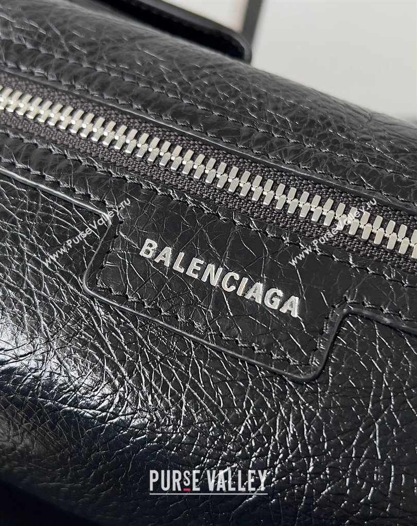 Balenciaga Superbusy XS Sling Bag in Arena calfskin Black 2023 (jiche-23111804)