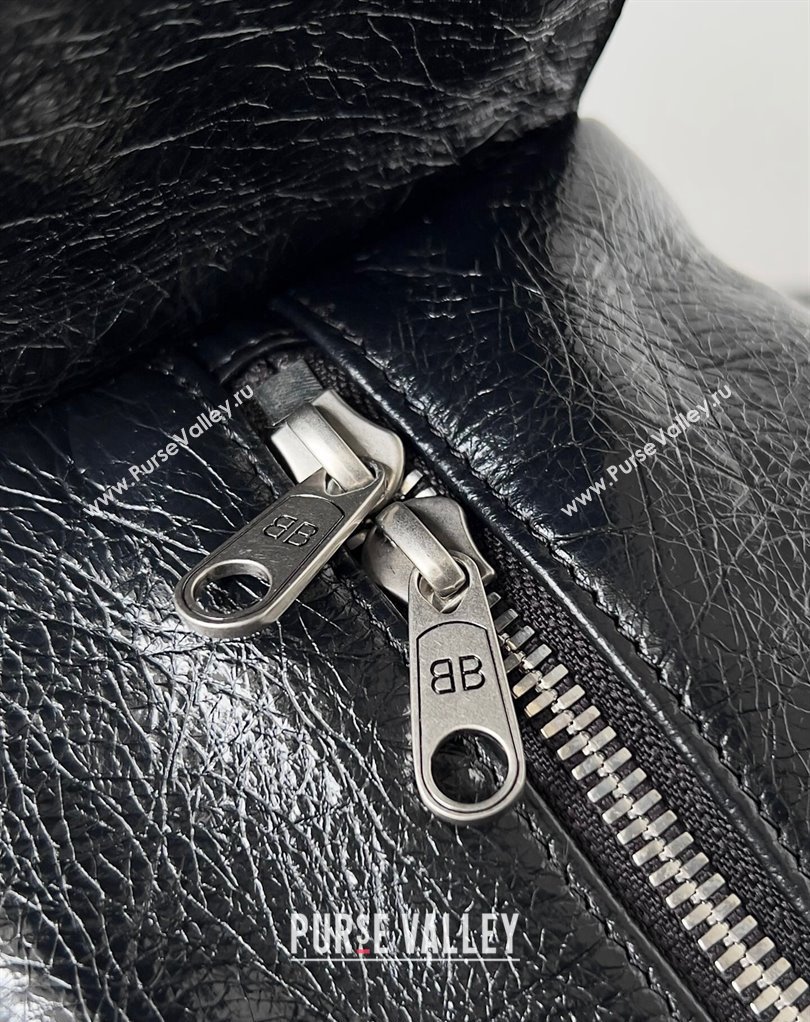 Balenciaga Superbusy XS Sling Bag in Arena calfskin Black 2023 (jiche-23111804)