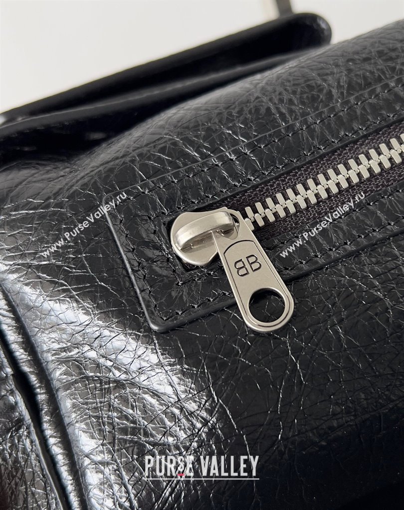 Balenciaga Superbusy XS Sling Bag in Arena calfskin Black 2023 (jiche-23111804)