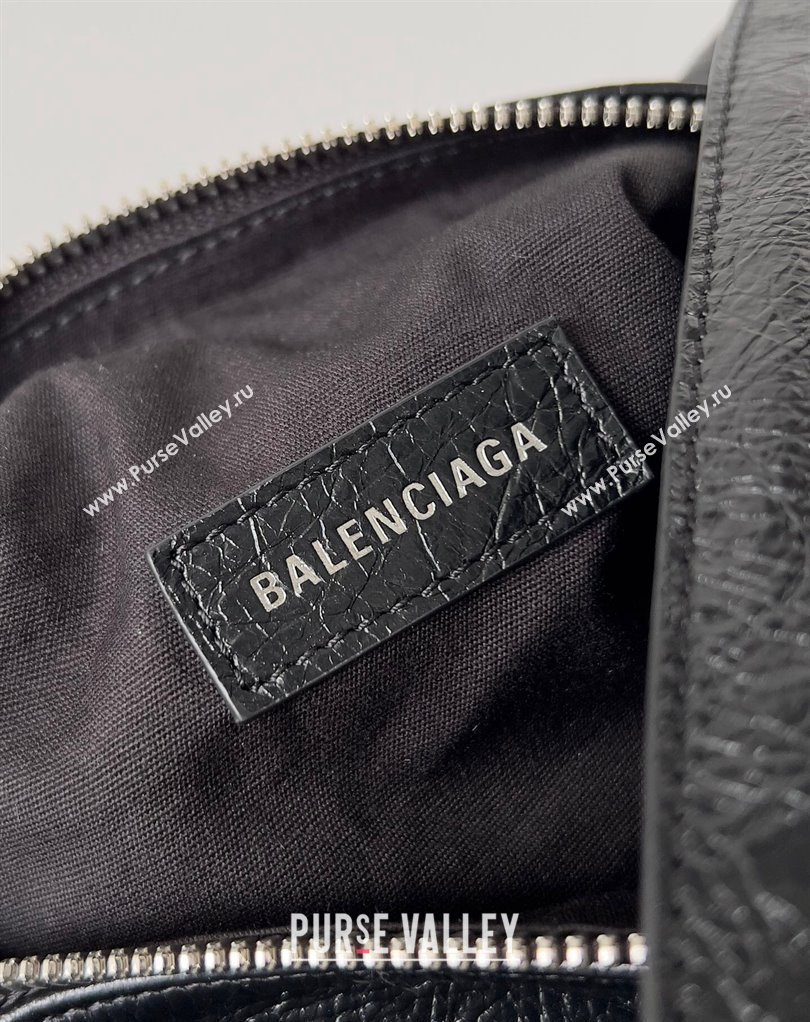 Balenciaga Superbusy XS Sling Bag in Arena calfskin Black 2023 (jiche-23111804)