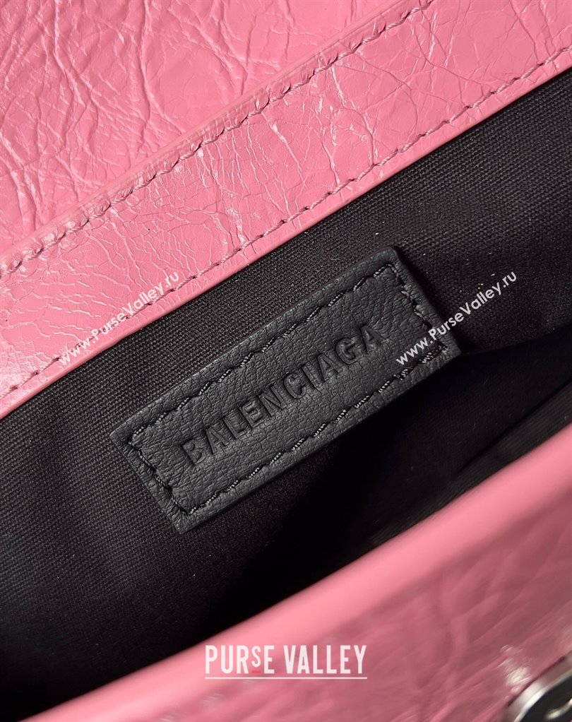 Balenciaga Le Cagole XS Sling Bag in Arena calfskin Pink Spring 2024 (jiche-23111708)