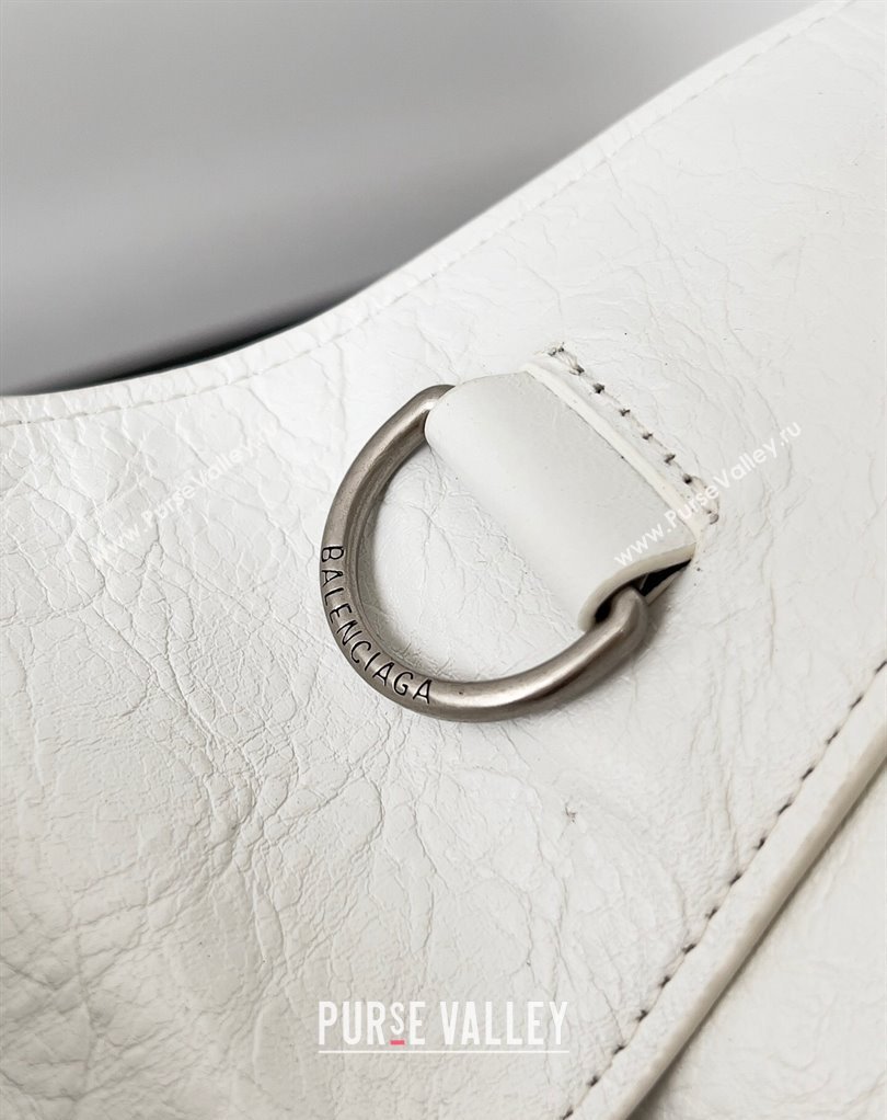 Balenciaga Superbusy Small Sling Bag in Arena calfskin White 2023 (jiche-23111803)