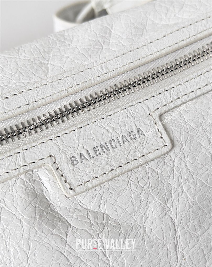 Balenciaga Superbusy Small Sling Bag in Arena calfskin White 2023 (jiche-23111803)