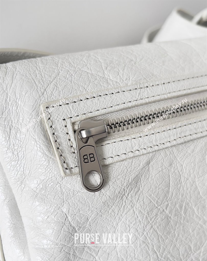 Balenciaga Superbusy Small Sling Bag in Arena calfskin White 2023 (jiche-23111803)