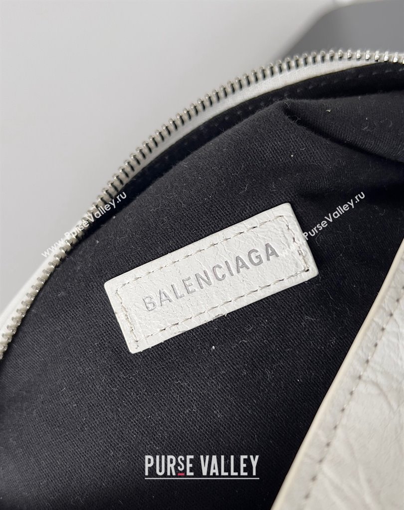 Balenciaga Superbusy Small Sling Bag in Arena calfskin White 2023 (jiche-23111803)