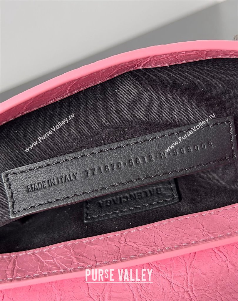 Balenciaga Le Cagole XS Sling Bag in Arena calfskin Pink Spring 2024 (jiche-23111708)