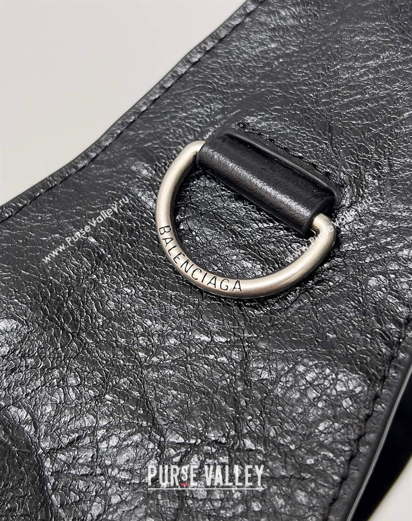Balenciaga Superbusy Small Sling Bag in Arena calfskin Black 2023 (jiche-23111802)