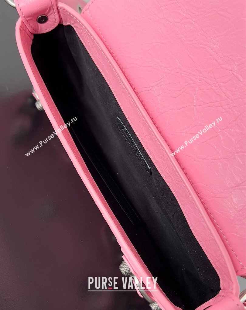 Balenciaga Le Cagole XS Sling Bag in Arena calfskin Pink Spring 2024 (jiche-23111708)