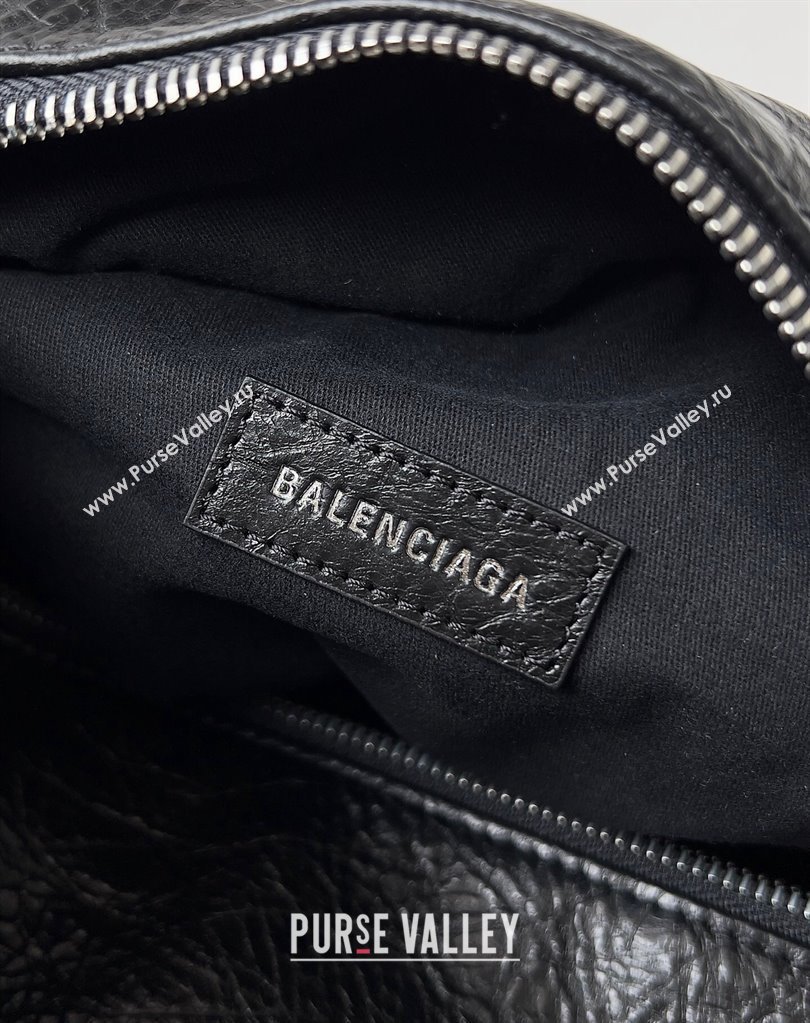 Balenciaga Superbusy Large Sling Bag in Arena calfskin Black 2023 (jiche-23111801)