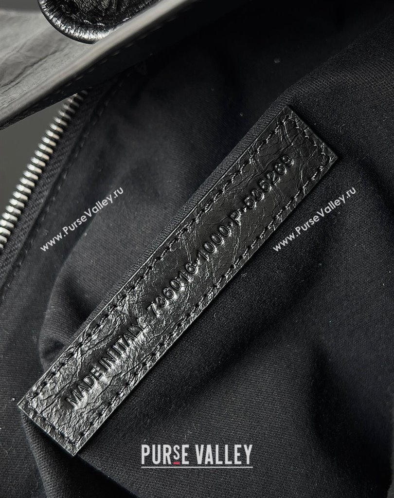 Balenciaga Superbusy Large Sling Bag in Arena calfskin Black 2023 (jiche-23111801)