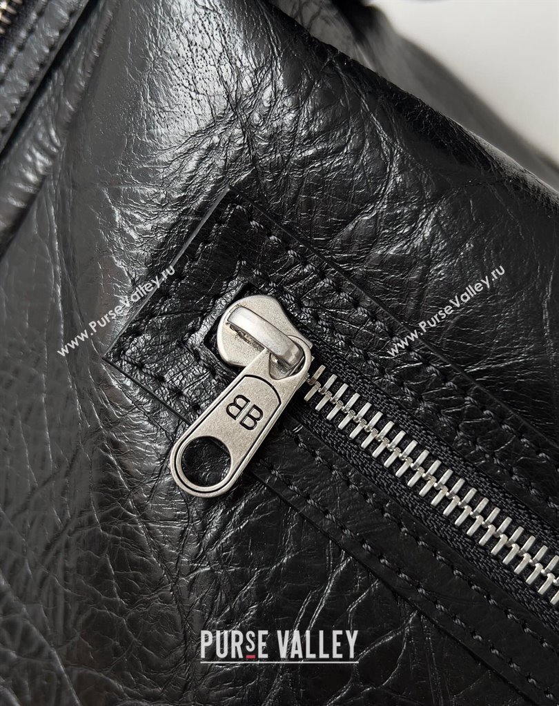 Balenciaga Superbusy Large Sling Bag in Arena calfskin Black 2023 (jiche-23111801)